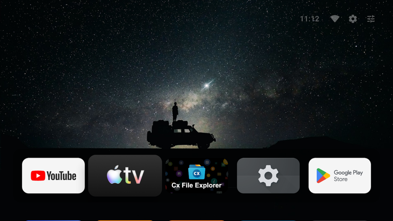 AT4K launcher screenshot showing custom wallpaperapplied 